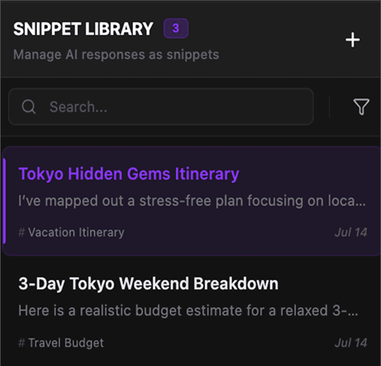 Snippet Management