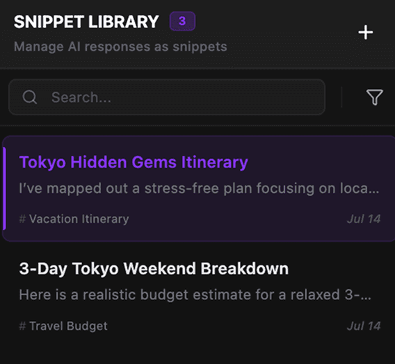 Snippet Management
